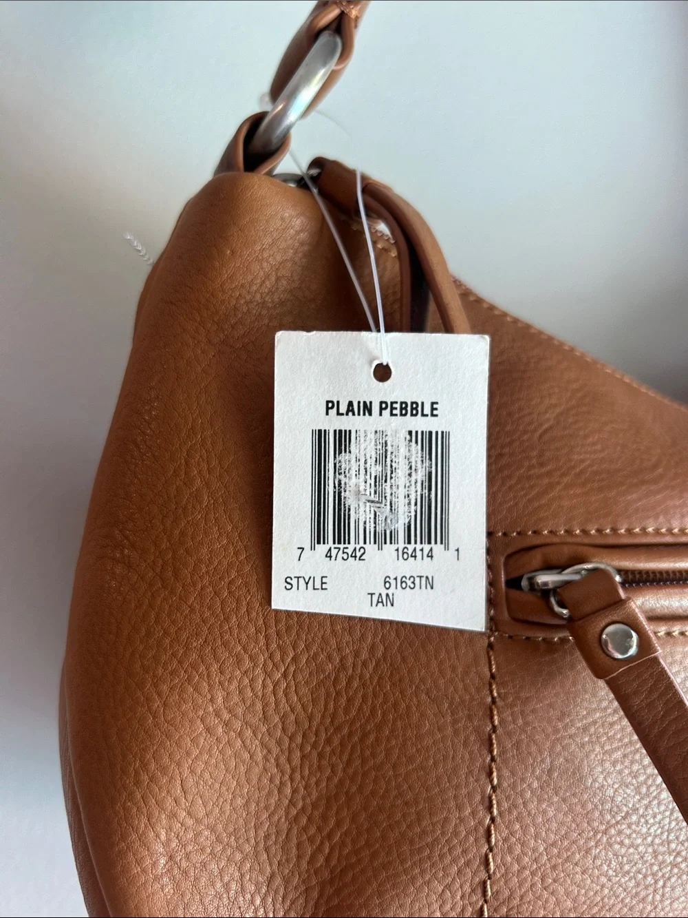 NWT Gianni Bernini Leather Hobo Shoulder Bag in Camel Tan